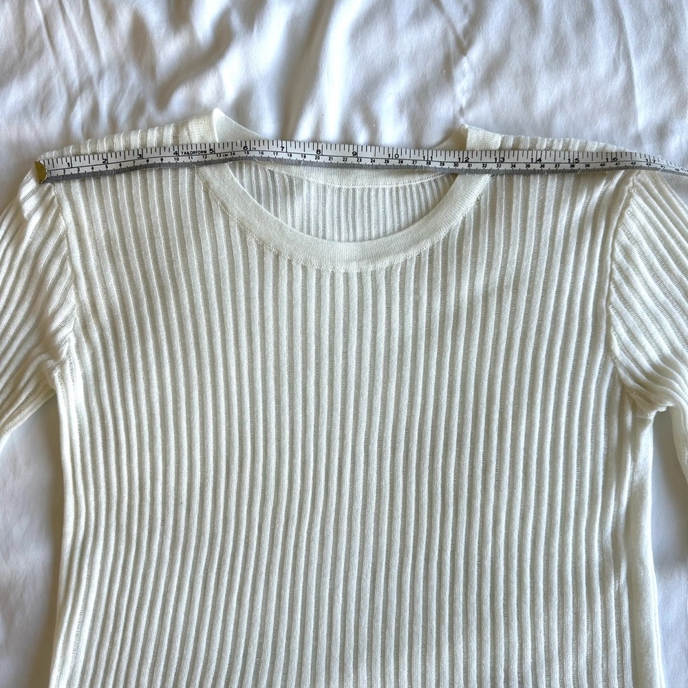 NWT Commense See Through Ribbed Knit Mesh Top - Picture 15 of 16